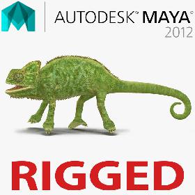 Chameleon Rigged for Maya